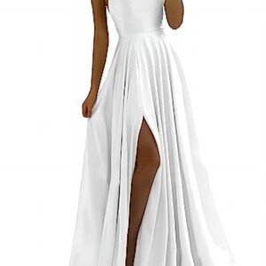 xxxiticat Eleganta långa balklänningar för kvinnor, satin, A-linje, bröllopsklänning, aftonklänningar, sexig halterneck, spaghetti, brudklänning, lång