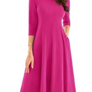 GRACE KARIN Vintage 3/4-ärm A-linje midi-klänning bröllop gästklänningar för kvinnor UK bal formell vintage