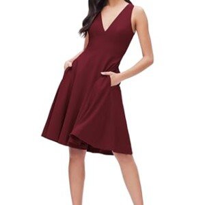 Dress the Population Catalina Enfärgad, ärmlös, figursydd och utsvängd midi-klänning