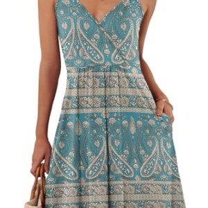 AUSELILY Elegant sommarklänning för dam, axelremmar, korta